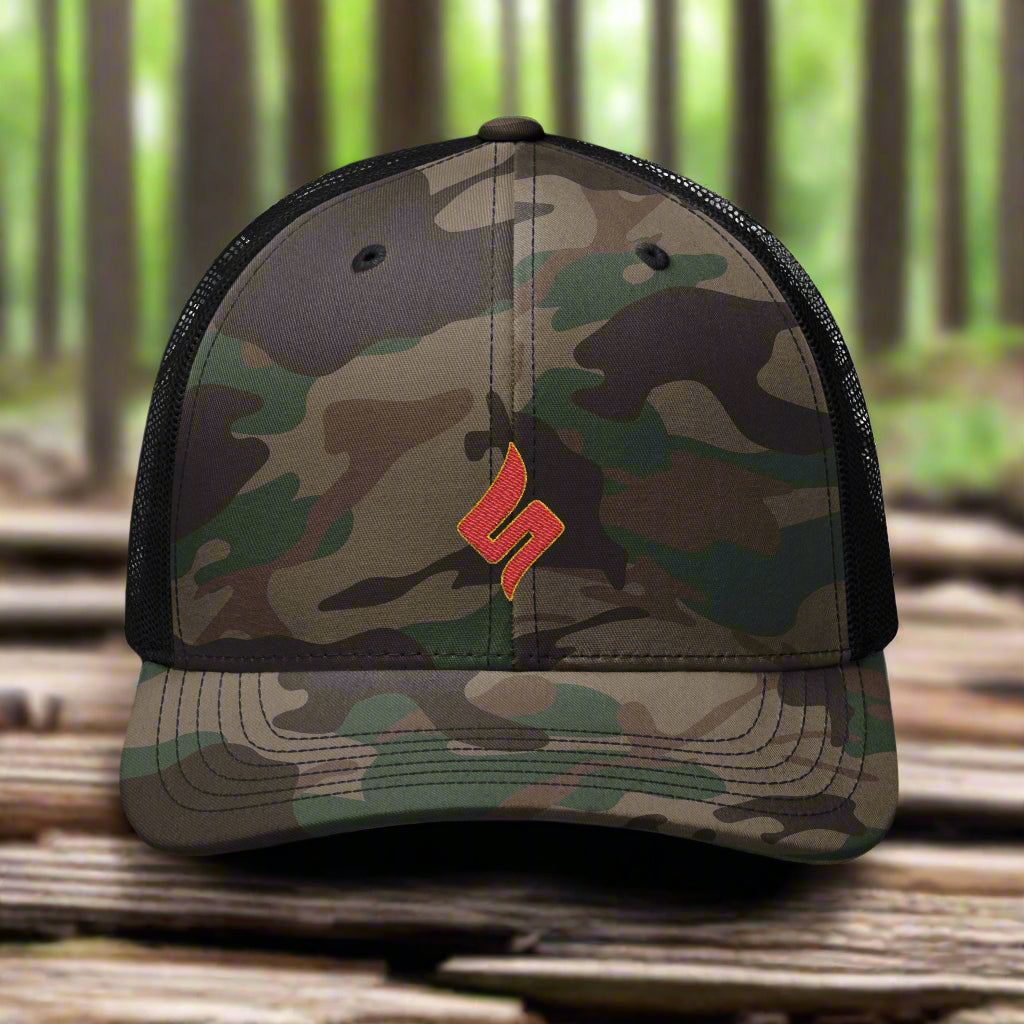 Camouflage Trucker Hat, Military Style Cap, Outdoor Adventure Gear, Stealth Mode: Shuli Network Edition