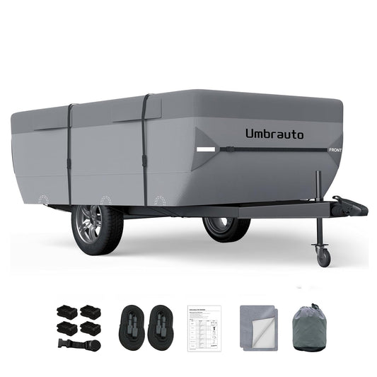 Umbrauto Pop Up Folding Camper Cover Upgraded 7 Layers Top 3 Layers Side,Grey