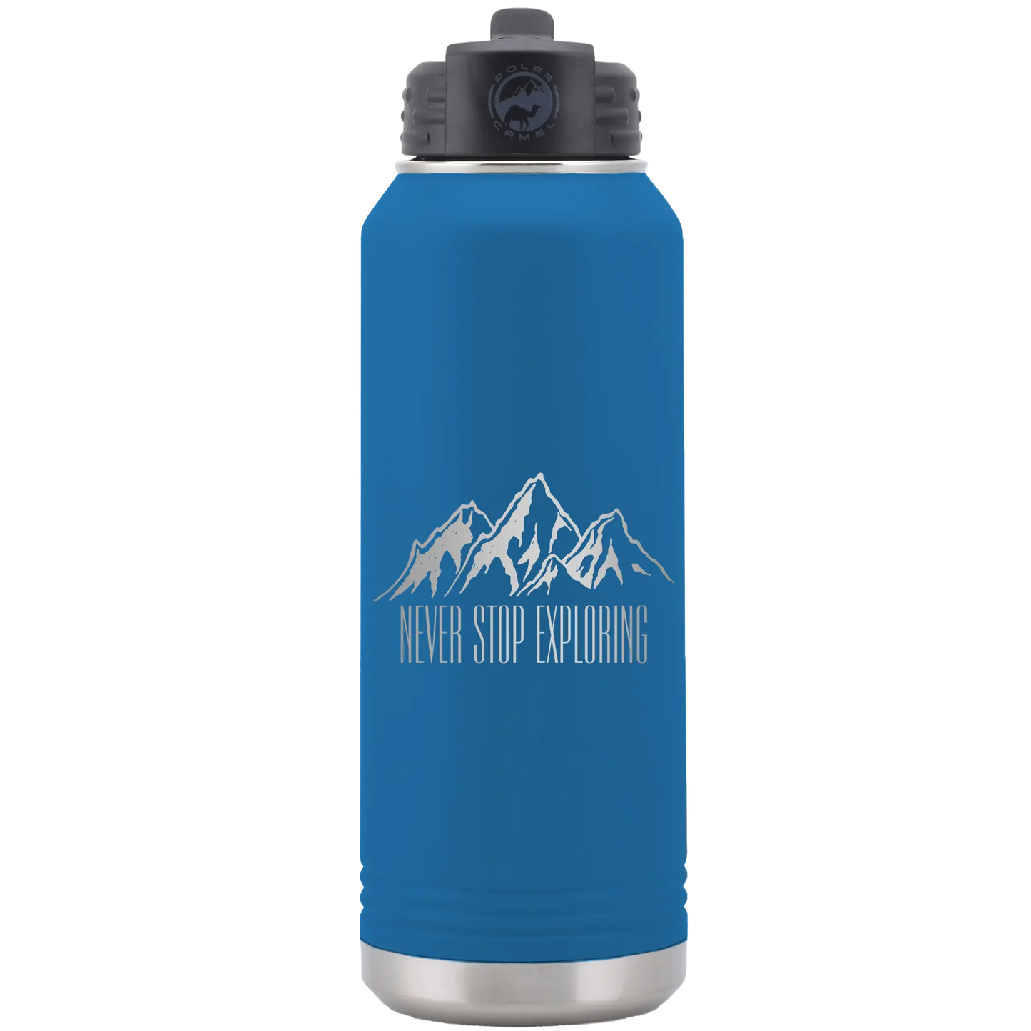 Never Stop Exploring2 32 oz Water Bottle | Royal Blue