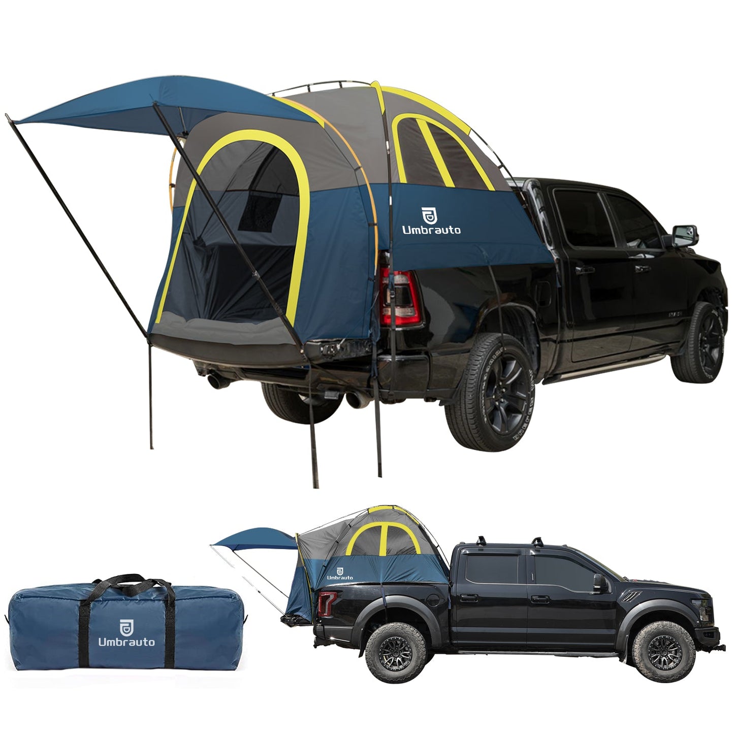 Umbrauto Truck Bed Tent with Awning,Fits 5.5-5.8 ft Truck Beds | PU3000mm Waterproof Pickup Tent