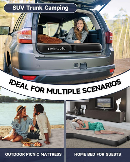 Umbrauto Thickened  SUV Back Trunk Air Mattress 3.0,Khaki Grey