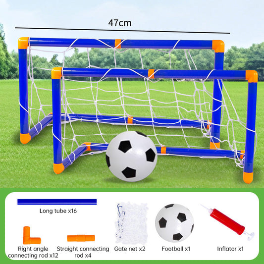 Mini foldable plastic soccer set, detachable posts, high-strength, indoor/outdoor, kids' bday gift