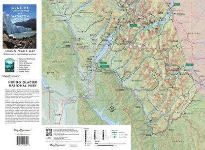 Glacier National Park Hiking Trail Map | Detailed GPS Adventure Guide