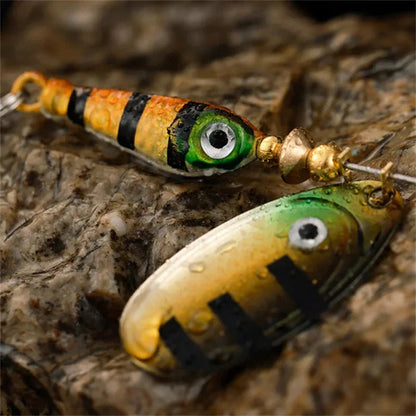 Rotating Metal Spinner Fishing Lure 9.1g 7cm – Sequin Hard Bait with Treble Hook for Bass, Pike, Carp & Trout
