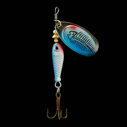 Rotating Metal Spinner Fishing Lure 9.1g 7cm – Sequin Hard Bait with Treble Hook for Bass, Pike, Carp & Trout