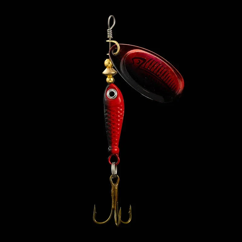 Rotating Metal Spinner Fishing Lure 9.1g 7cm – Sequin Hard Bait with Treble Hook for Bass, Pike, Carp & Trout