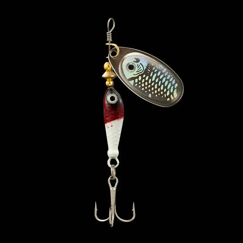 Rotating Metal Spinner Fishing Lure 9.1g 7cm – Sequin Hard Bait with Treble Hook for Bass, Pike, Carp & Trout