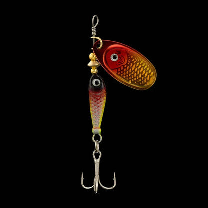 Rotating Metal Spinner Fishing Lure 9.1g 7cm – Sequin Hard Bait with Treble Hook for Bass, Pike, Carp & Trout