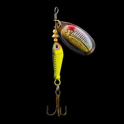 Rotating Metal Spinner Fishing Lure 9.1g 7cm – Sequin Hard Bait with Treble Hook for Bass, Pike, Carp & Trout
