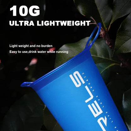 WRELS 200ml Folding Sports Water Bottle | BPA Free Soft TPU Portable Mug for Marathon, Cycling, and Running