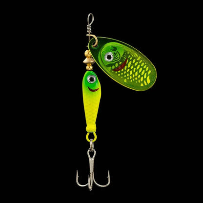 Rotating Metal Spinner Fishing Lure 9.1g 7cm – Sequin Hard Bait with Treble Hook for Bass, Pike, Carp & Trout