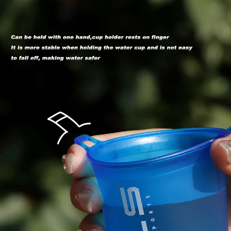 WRELS 200ml Folding Sports Water Bottle | BPA Free Soft TPU Portable Mug for Marathon, Cycling, and Running