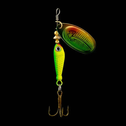 Rotating Metal Spinner Fishing Lure 9.1g 7cm – Sequin Hard Bait with Treble Hook for Bass, Pike, Carp & Trout