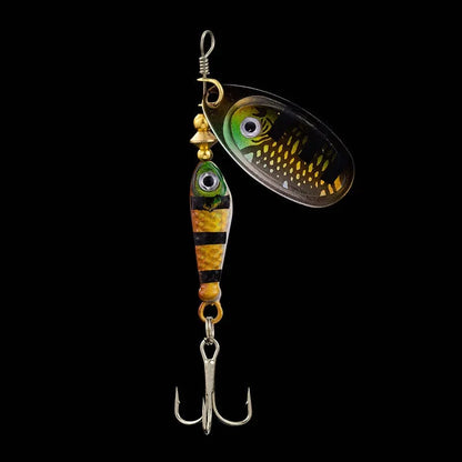 Rotating Metal Spinner Fishing Lure 9.1g 7cm – Sequin Hard Bait with Treble Hook for Bass, Pike, Carp & Trout