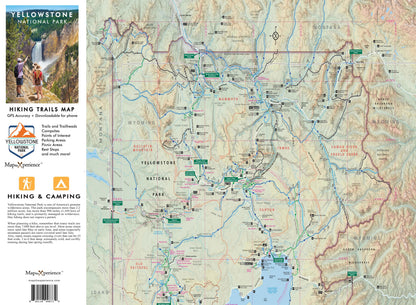 Yellowstone National Park Hiking Trails GPS Map | Paper & Mobile Adventure Guide
