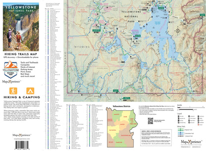 Yellowstone National Park Hiking Trails GPS Map | Paper & Mobile Adventure Guide