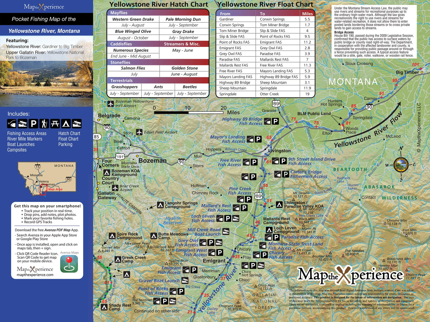 Yellowstone River Montana GPS Fly Fishing Map | Public Access Guide