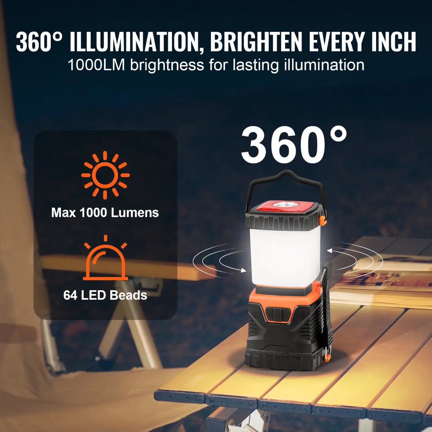 Durable & Portable LED Lamp With Handle for Outdoor Camping Lights