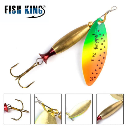 FISH KING Metal Spinner Lure | Long Cast Hard Bait for Bass, Pike, and Saltwater Fishing