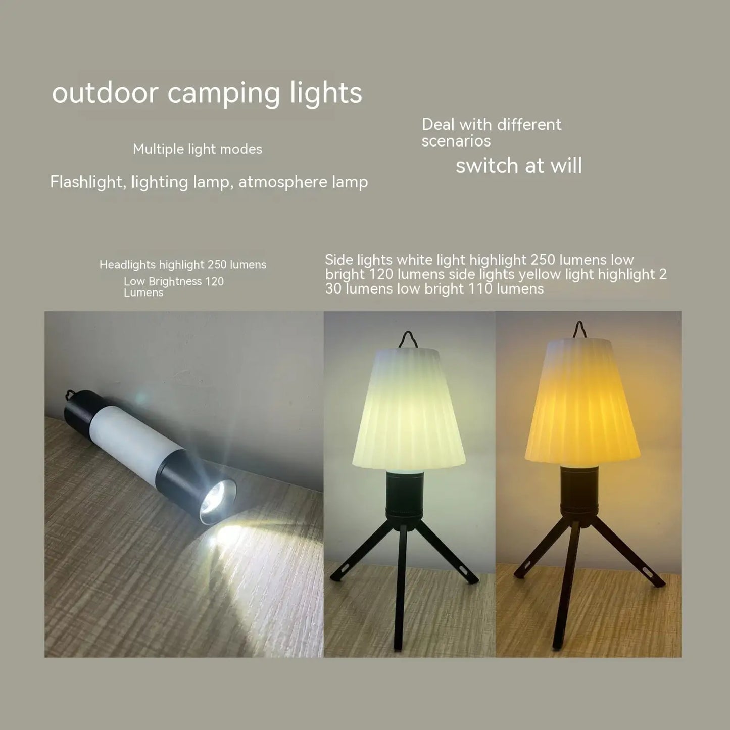 Outdoor Camping Light with LED – Bright, Portable & USB Rechargeable