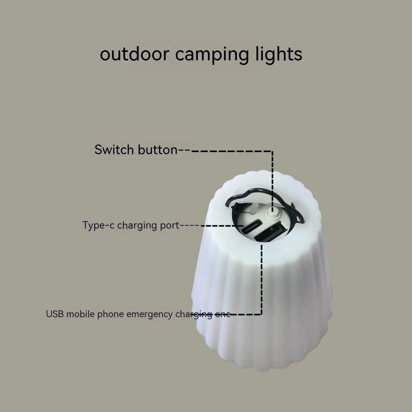 Outdoor Camping Light with LED – Bright, Portable & USB Rechargeable