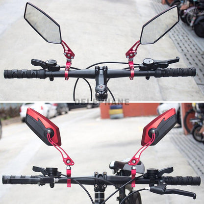 Adjustable Electric Scooter Mirrors Bicycle Rear View Mirrors Adjustable HD Clear Glass Handlebar Mounting Mirrors Universal Adjustable Rotatable Safe Handlebar Bike Rear View Mirror