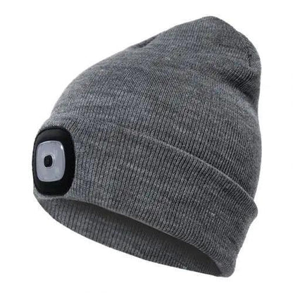Unisex Fashion LED Light Knitted Hat For Men Women Trendy Elastic Beanie Cap Headlamp Winter Knit Lighted Headlight Headlamp Cap