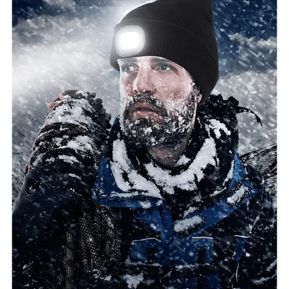 Unisex Fashion LED Light Knitted Hat For Men Women Trendy Elastic Beanie Cap Headlamp Winter Knit Lighted Headlight Headlamp Cap